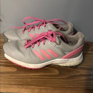 Adidas Women's Golf Shoes Gray and Pink Sneakers